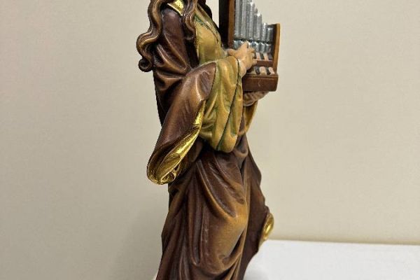 Schnitzfigur Hl. Cäcilia 36 cm