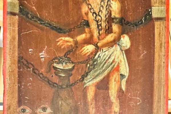 Ölbild auf Holztafel Antik