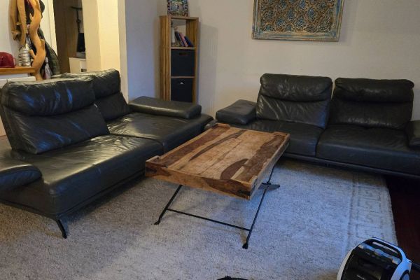 2x Echtleder Sofa verstellbar, hochwertig, ausziehbare Armlehnen