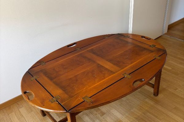 Eleganter Butlertisch / Tray Table aus Edelholz - klappbar
