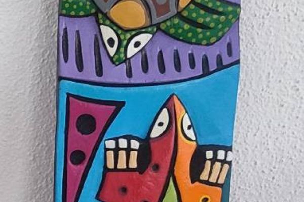 Bild aus Holz und Schildkröte