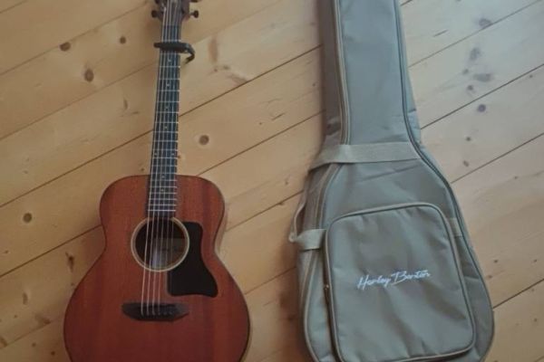 Gitarre braun mit Tasche