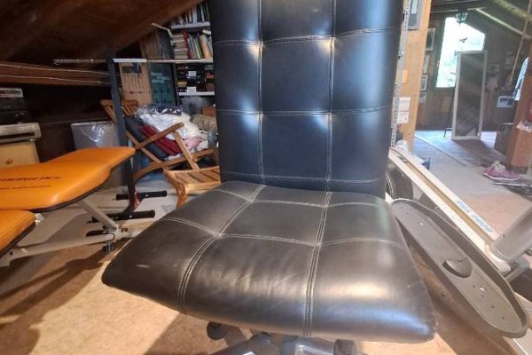 Bürosessel aus Leder Schwarz