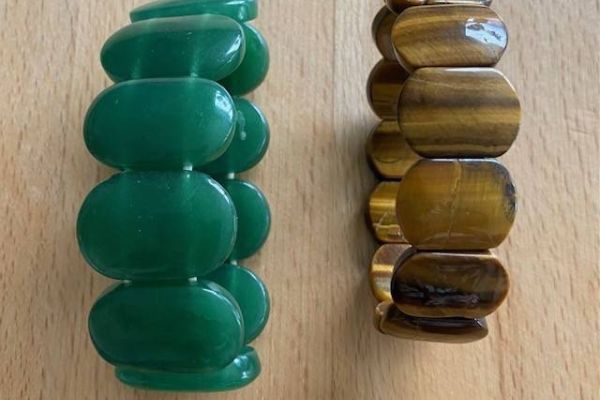 Armbänder (2 Stück), Tigerauge und Aventurin