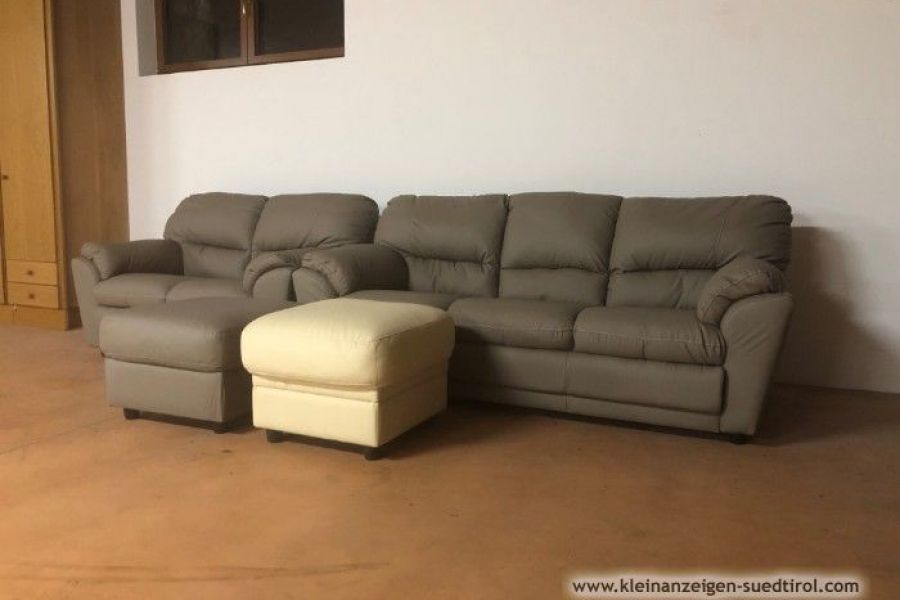 Couch/ Divan - Garnitur aus echtem Leder - Bild 2