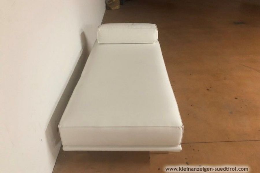 Couch, Divan aus weißem, echten Leder - Bild 2