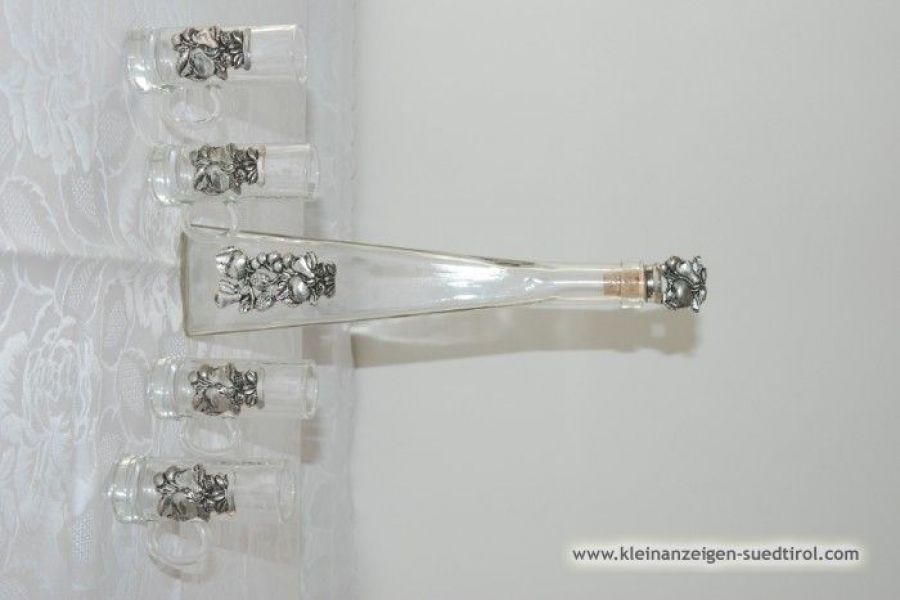 Schnaps Set mit Zinn Dekoration - Bild 1