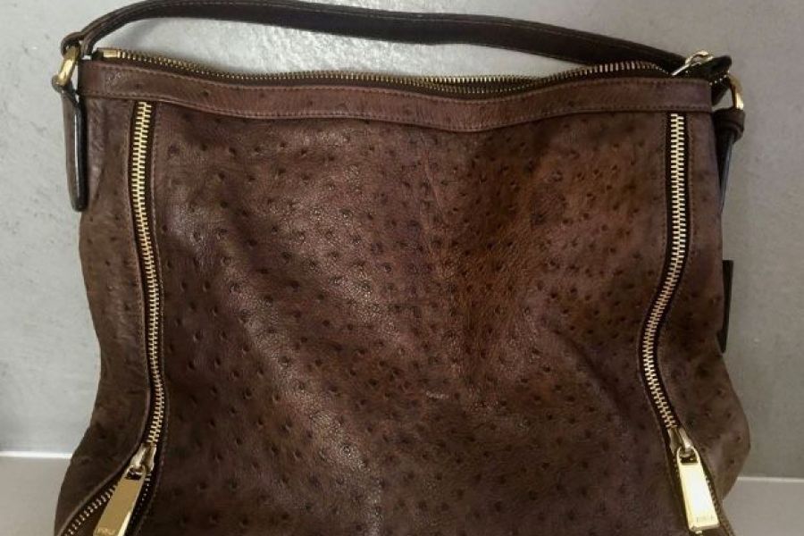 Furla Ledertasche braun, mit Gebrauchsspuren - Bild 1