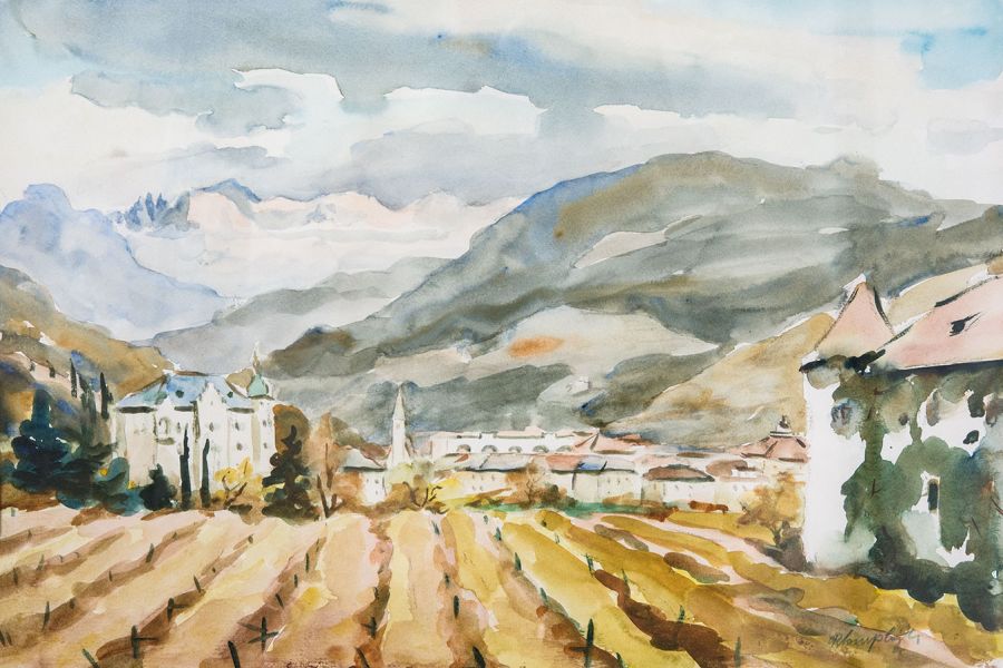 Complojer Ritten Bild Aquarell - seltenes Motiv Maretsch Bozen - Bild 1