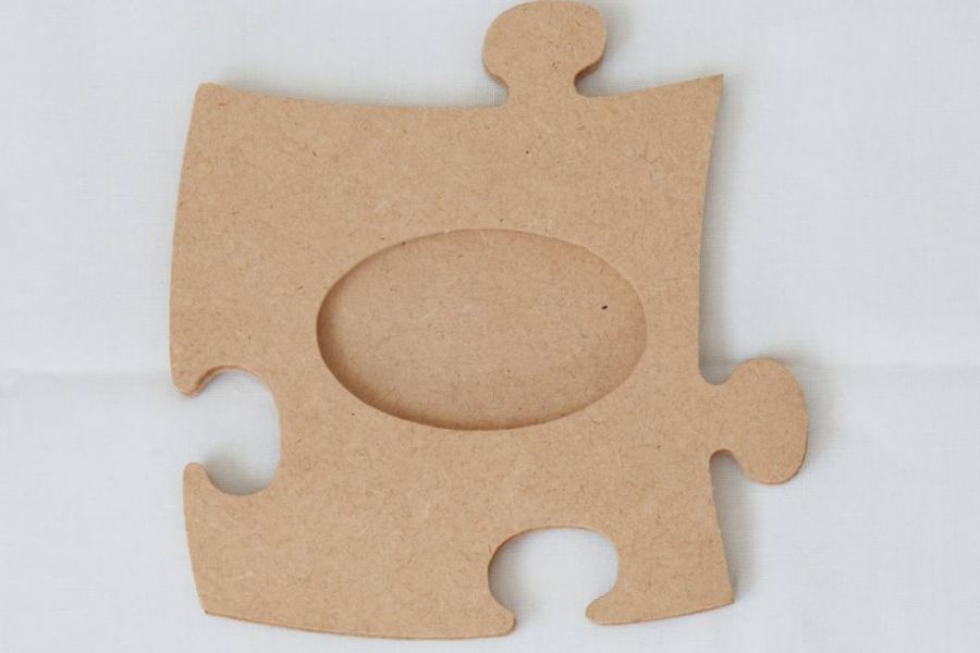 Fotorahmen Puzzle aus MDF oval - Bild 1