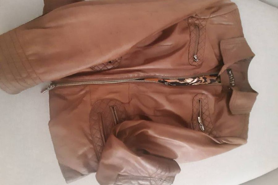 Cognacbraun Damenlederjacke im Vintagestyle Gr.42 zu verkaufen - Bild 2
