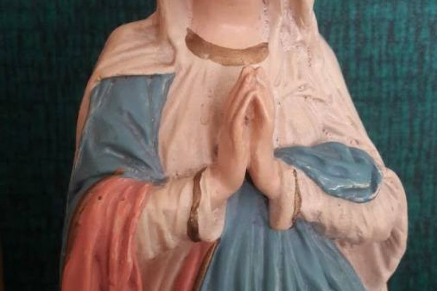 ANTIKE HEILIGENFIGUREN - HL MARIA MIT 2 ENGELN - Bild 1