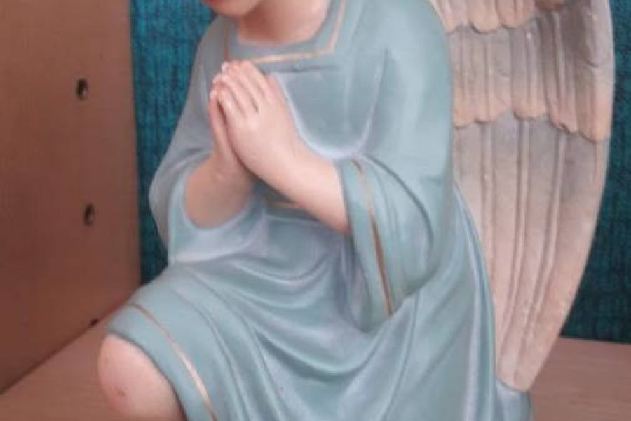 ANTIKE HEILIGENFIGUREN - HL MARIA MIT 2 ENGELN - Bild 4