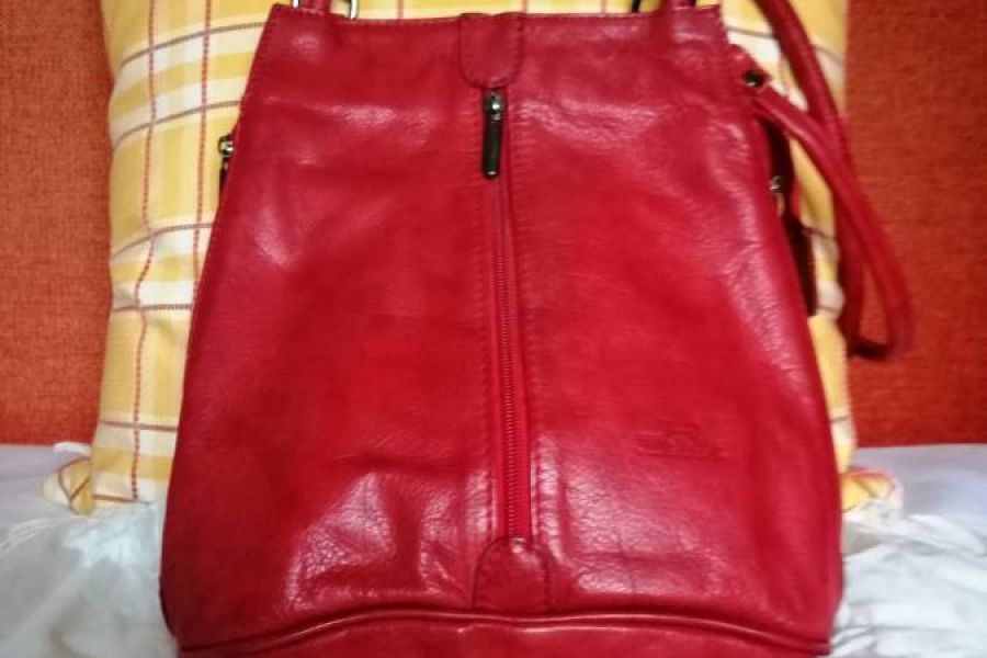Rote rucksack tasche 2 in 1 Made in Italy - Bild 2