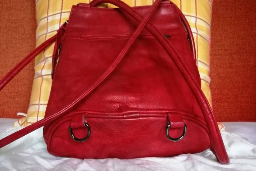 Rote rucksack tasche 2 in 1 Made in Italy - Bild 3