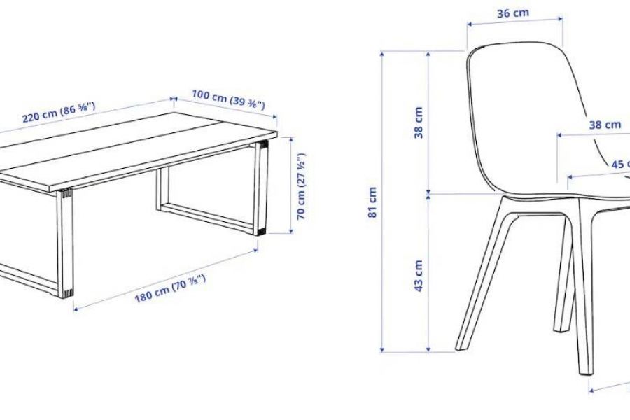 MÖRBYLÅNGA - Tisch und 6 Stühle 220x100 cm - Bild 5