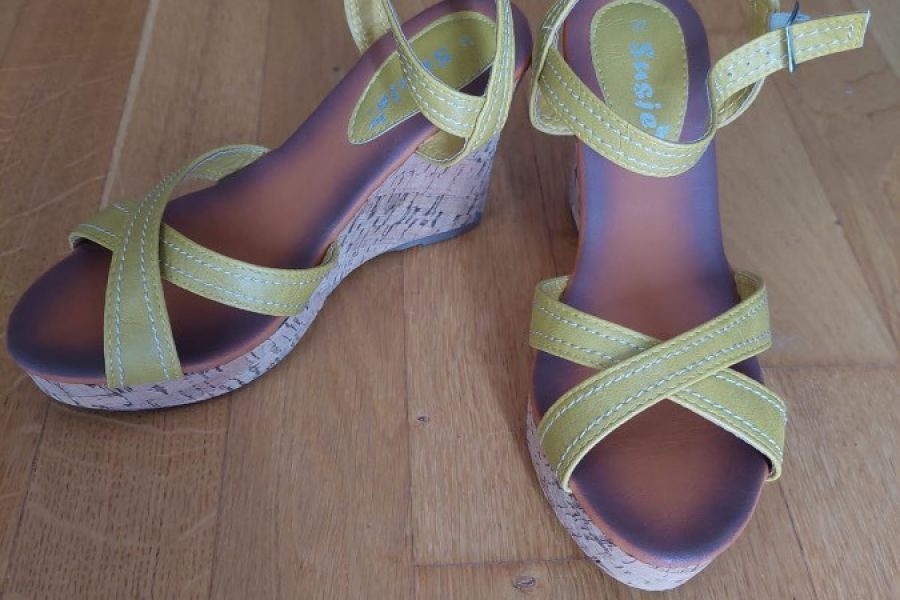 Sandali con zeppa gialli - Bild 3