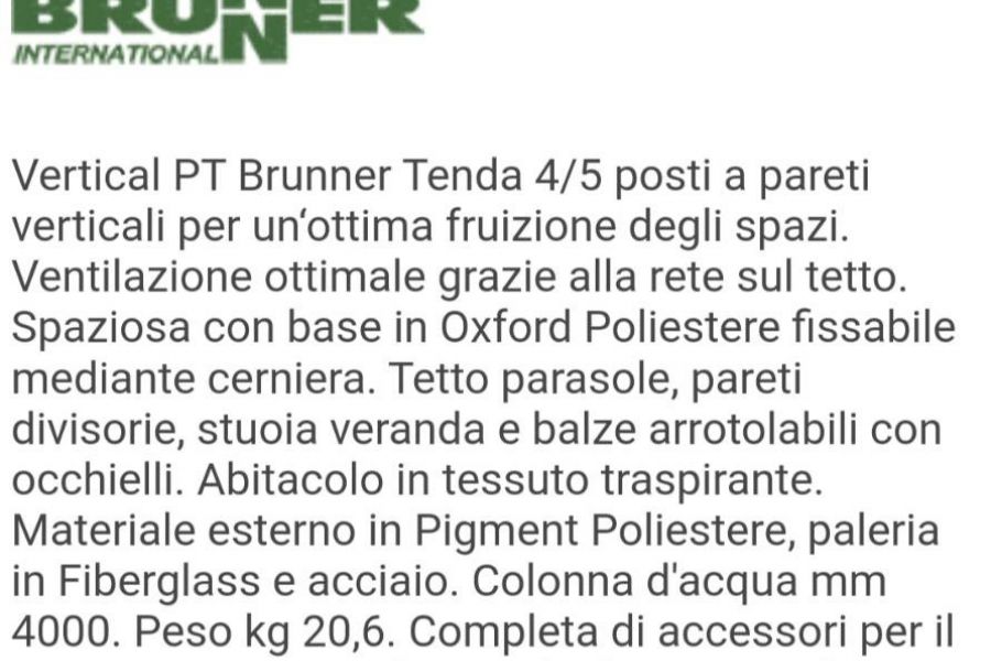 Tenda Brunner 4/5 posti - Bild 2