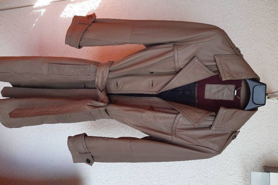 Ledermantel beige Glattleder - Bild 1