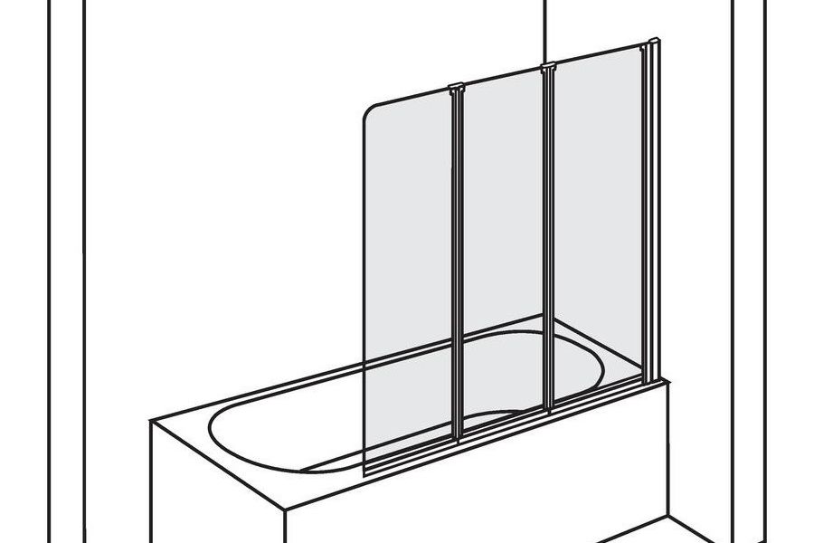 Duscholux Glasduschwand, 3-teilig, für Badewanne - Bild 3
