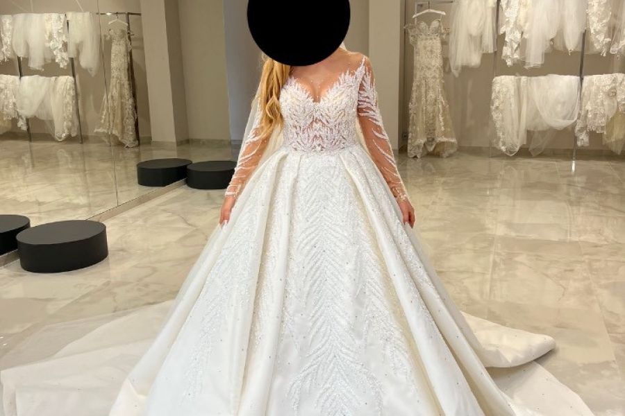 Traumbrautkleid mit glitzer Schleier - Bild 2