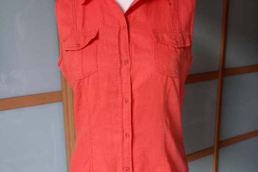TOM TAILOR - Sommerbluse LEINEN - orange Gr: 38 DE | 44 IT - WIE NEU - Bild 4