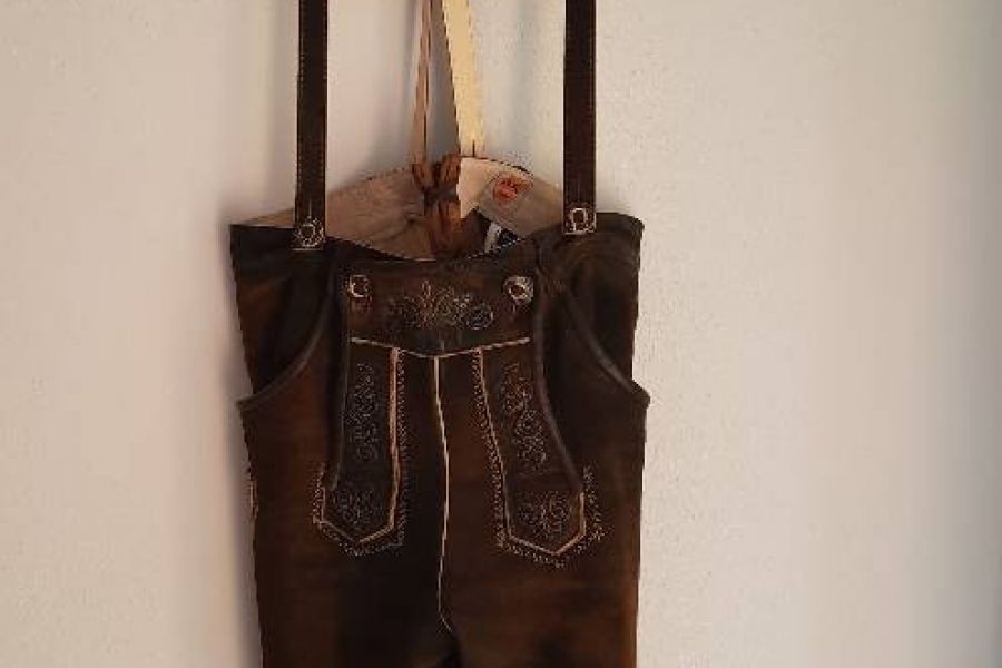 Lederhose 3/4 Länge Gr 152 - Bild 1
