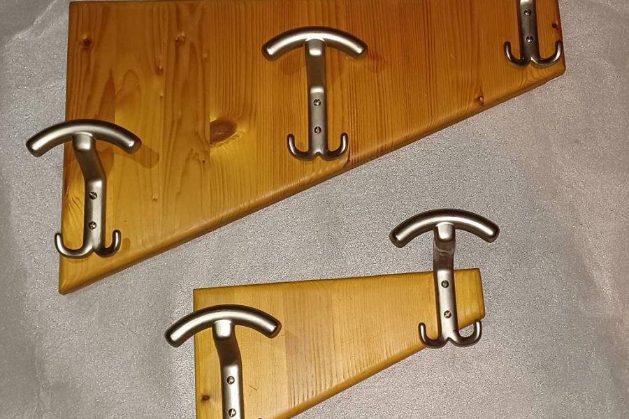 Holzgarderobe 2 Stück- Vollholz - Bild 4