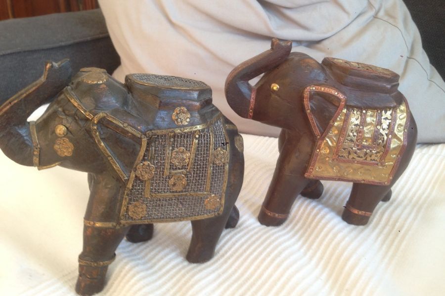 2 Elefantenfiguren afrikanische Kunst Handarbeit - Bild 1