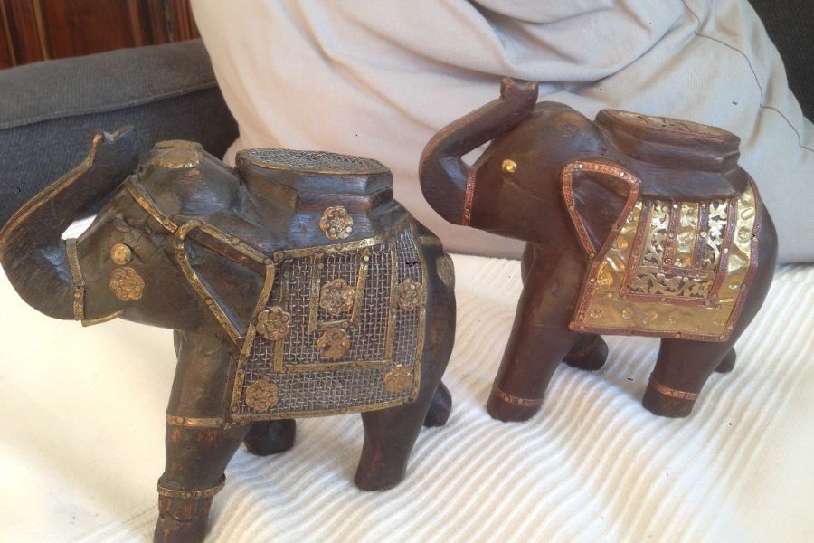 2 Elefantenfiguren afrikanische Kunst Handarbeit - Bild 2