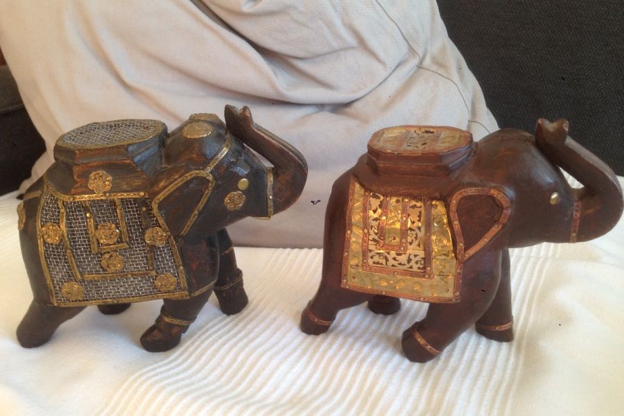 2 Elefantenfiguren afrikanische Kunst Handarbeit - Bild 3