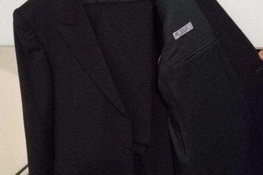 schwarzer Anzug in reiner Wolle gr. 50/52 - Bild 1