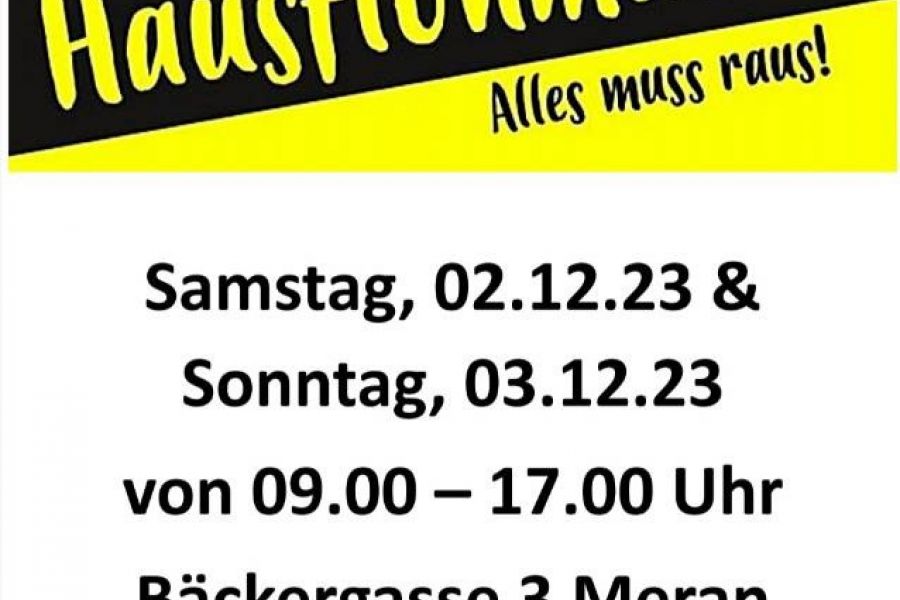 GROßER HAUSFLOHMARKT - ALLES MUSS RAUS - Bild 1