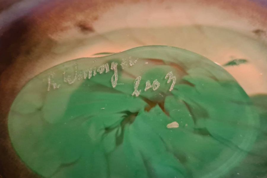 Wunderschöne, große Rudolf Weninger Glasschüssel - Bild 3