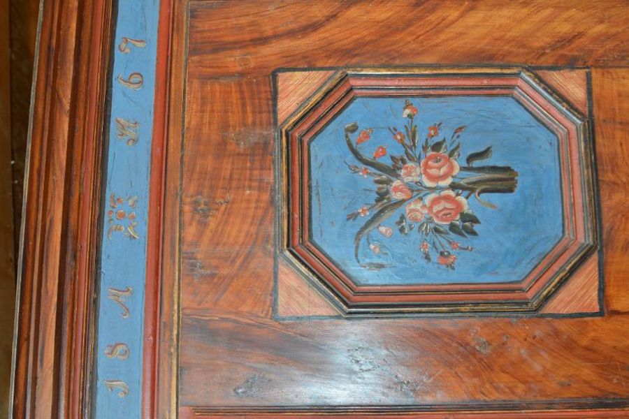 Bauernschrank Schrank bemalt antik - Bild 4