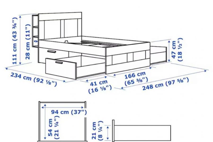 Doppelbett mit Stauraum (IKEA) - Bild 2
