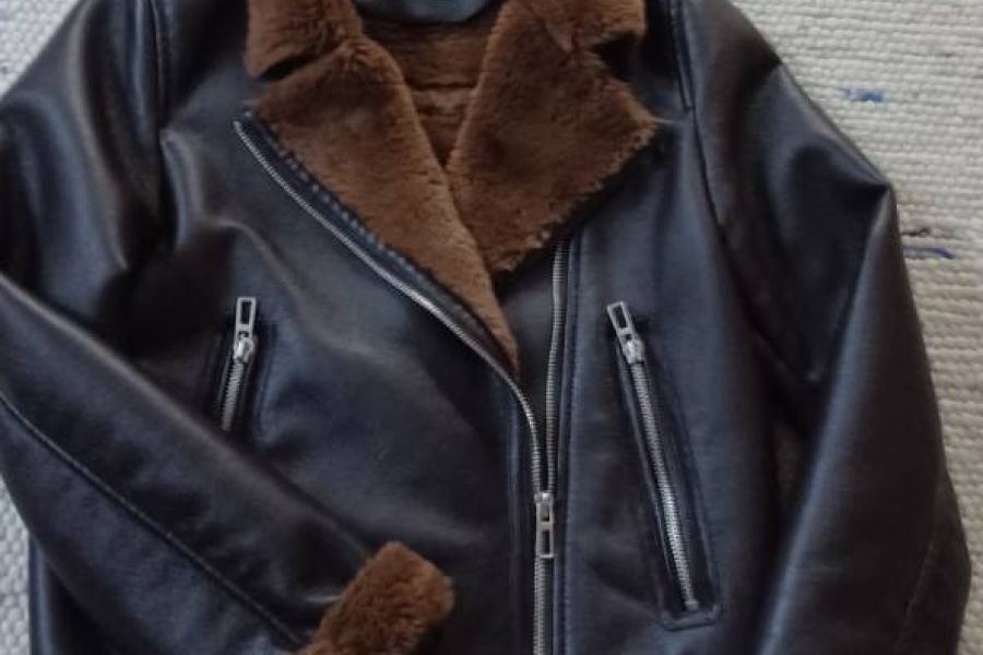 Neue Lederjacke mit Fell, für Mädchen, Größe 152 - Bild 2