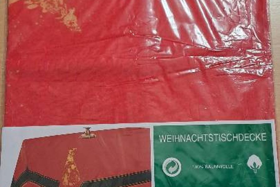 Weihnachtstischdecke neuwertig 80x80cm - Bild 1