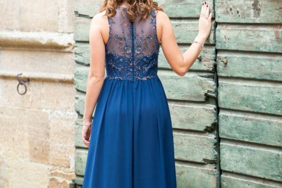 Elegantes, dunkelblaues Ballkleid zu verkaufen - Bild 3