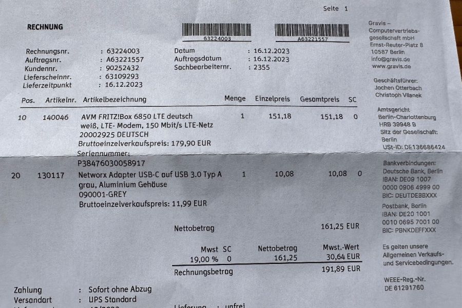AVM Fritz!Box 6850 LTE deutsch (Dezember 2023)Neuware Originalverpackt - Bild 5