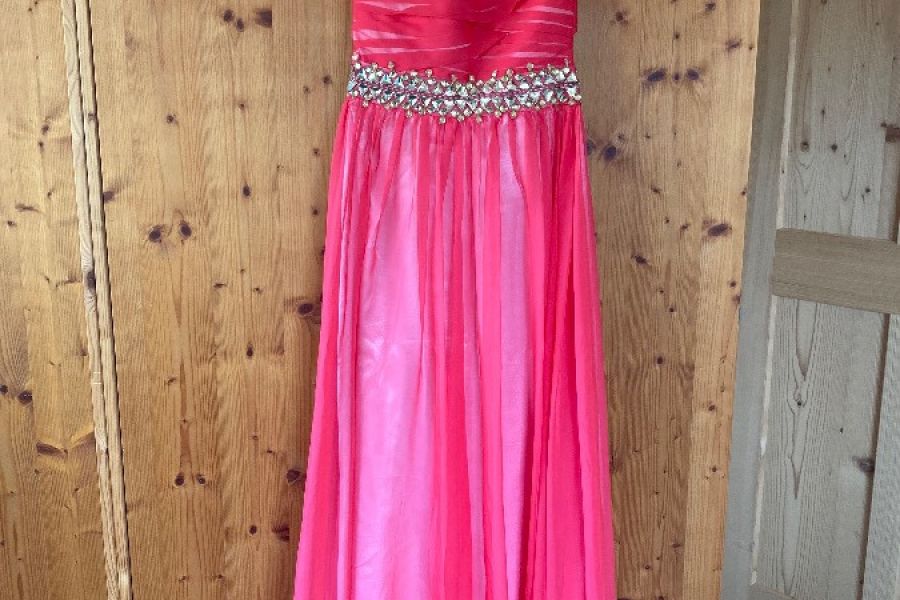 Korallrotes Ballkleid ohne Ärmel - Bild 4
