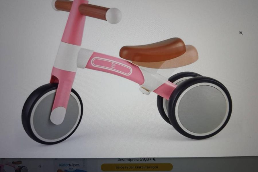 Verstellbares Balance-Dreirad von Hape Farbe PINK - NEUWERTIG !! - Bild 2