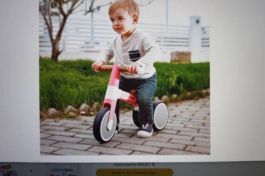 Verstellbares Balance-Dreirad von Hape Farbe PINK - NEUWERTIG !! - Bild 4