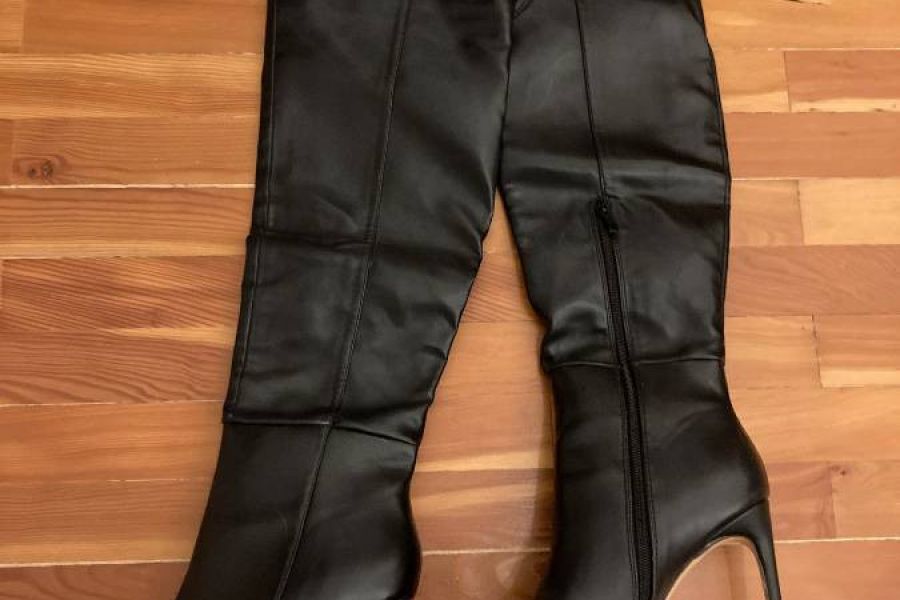 Lederstiefel schwarz NEU - Bild 1