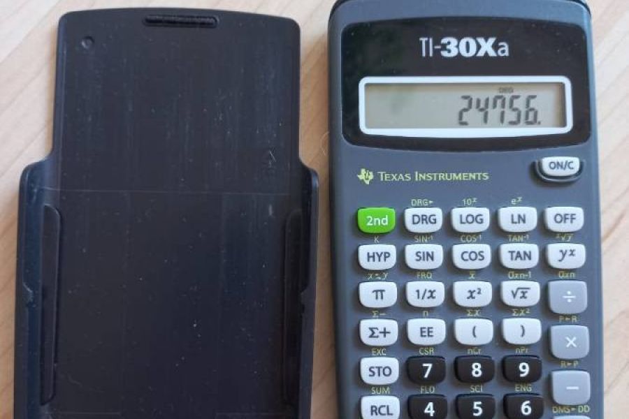 Taschenrechner Texas Instruments TI 30Xa mit Schutzhülle - Bild 2