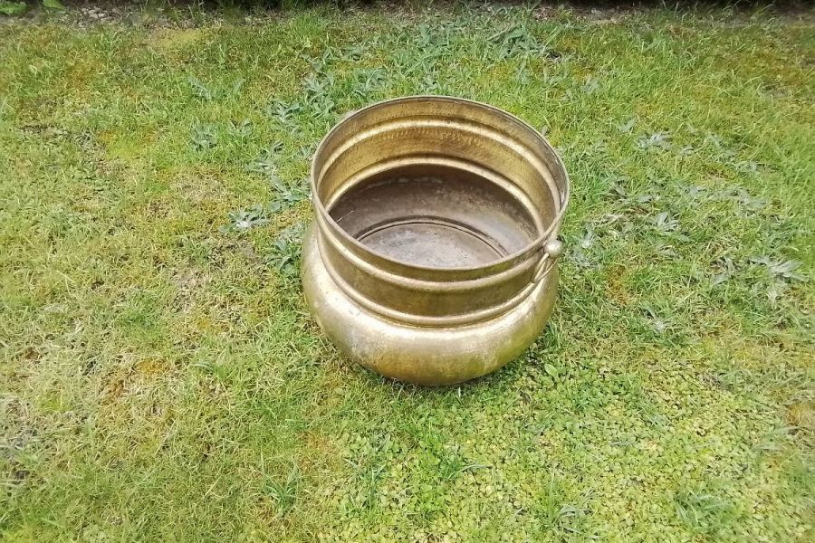Großer Messing Blumentopf - Bild 3