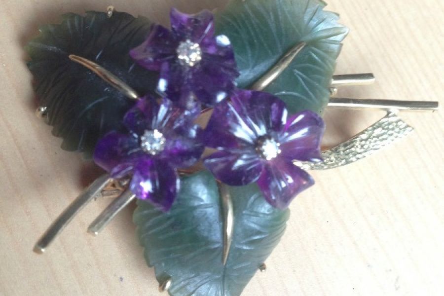 Antikschmuck Gold Antik Brosche - Bild 5
