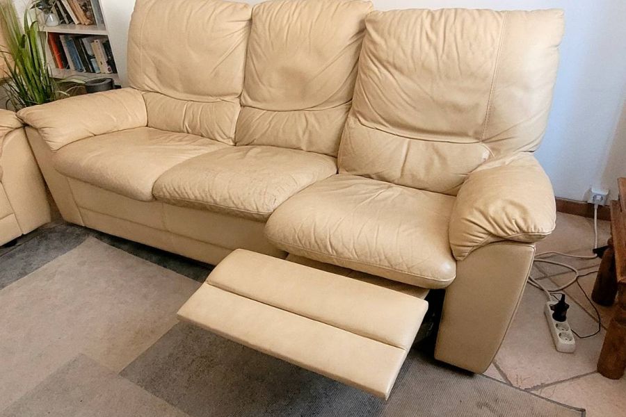 Manuell verstellbares 3-Sitzer-Sofa aus Leder - Bild 2