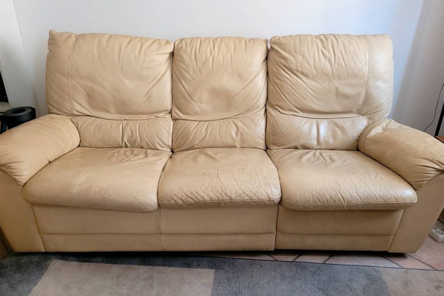 Manuell verstellbares 3-Sitzer-Sofa aus Leder - Bild 3