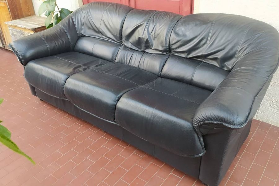 chillige Vintage Ledercouch - Bild 1